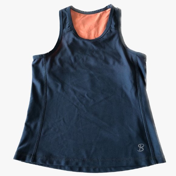 Sofibella Girls Tennis Top Razorback Grey/Coral Lining Size XS (age 4-5Y) - Picture 1 of 7